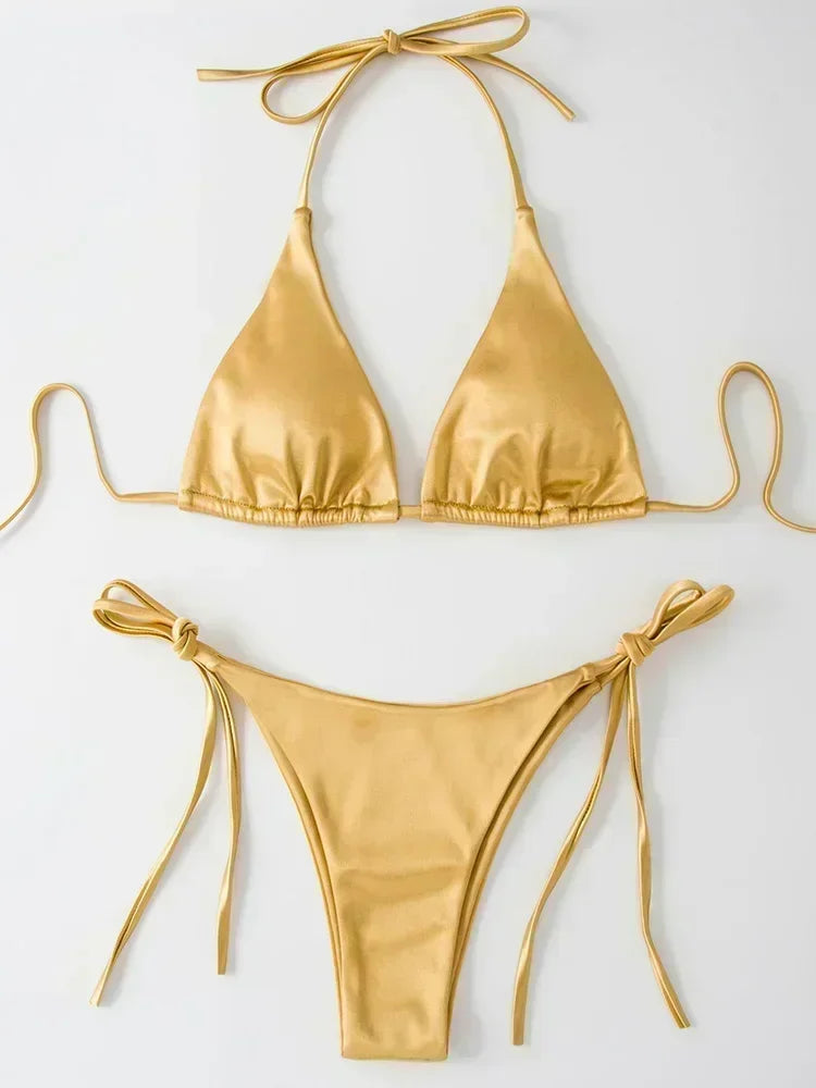 Bikini brasileño de satén para ella