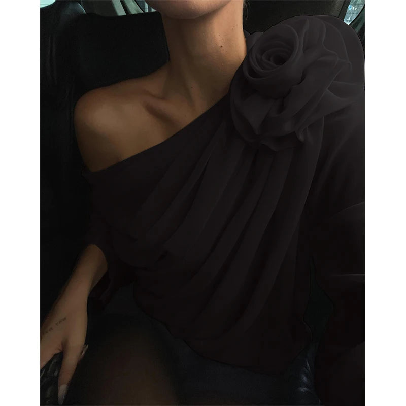 Elegant Blouse with Flower for Women