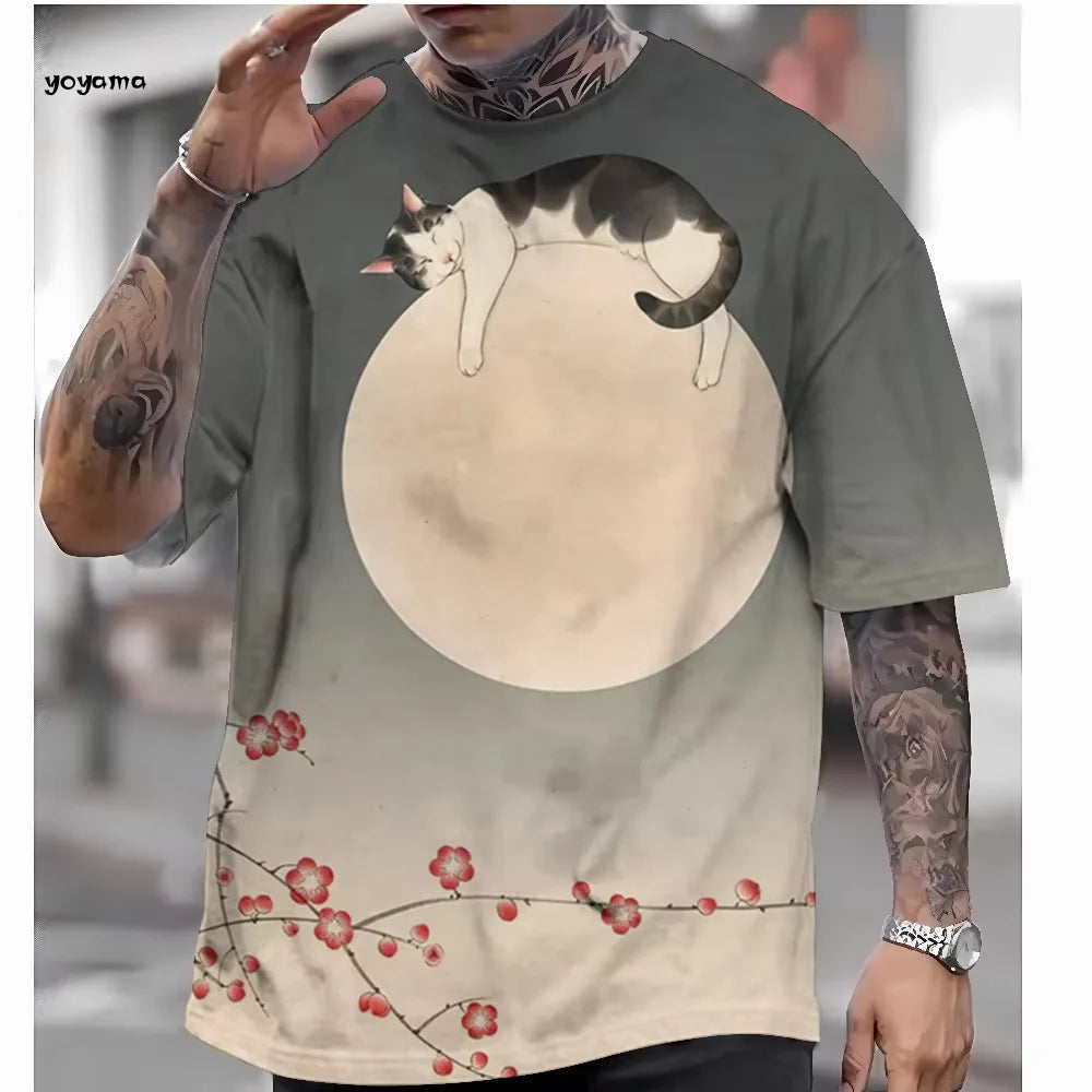 Camiseta de estilo japonés para hombre