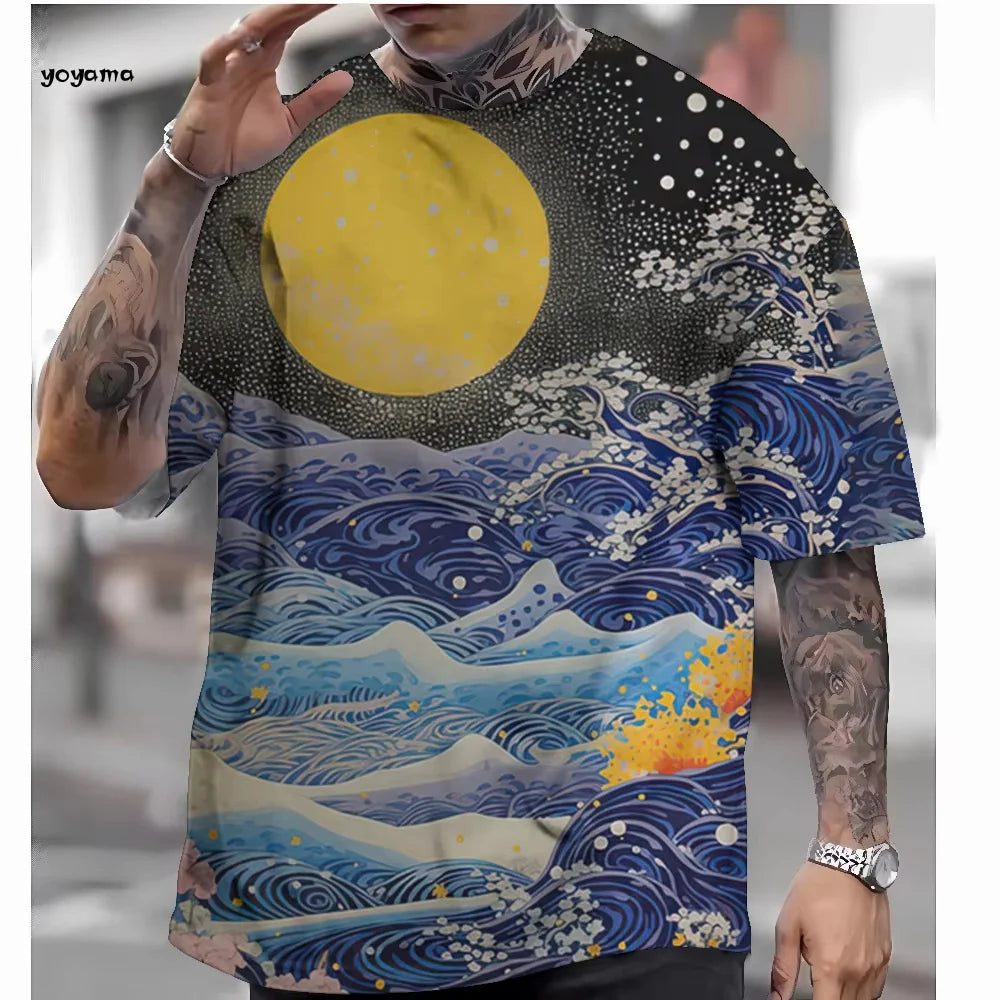 Camiseta de estilo japonés para hombre