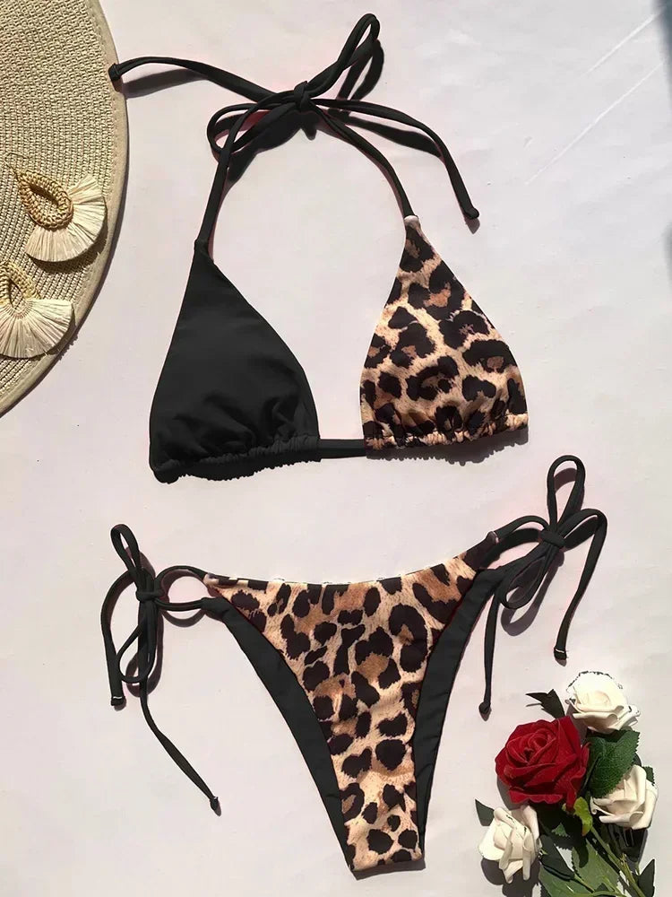 Minibikinis de leopardo para mujer
