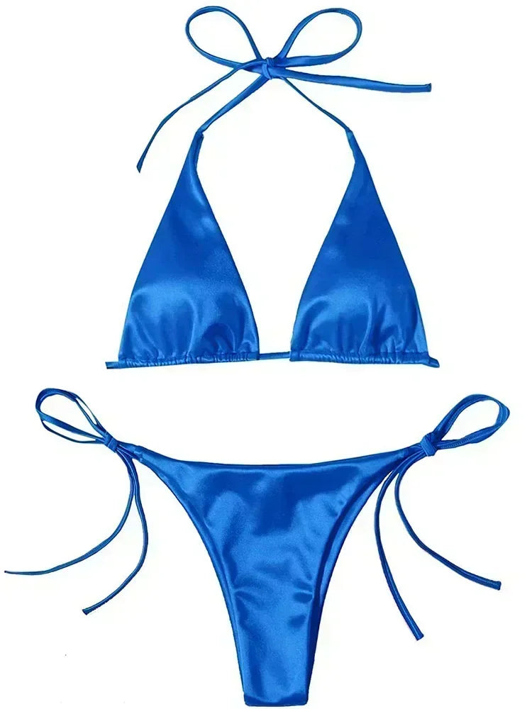 Bikini brasileño de satén para ella