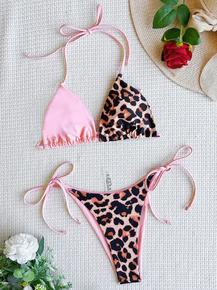 Minibikinis de leopardo para mujer