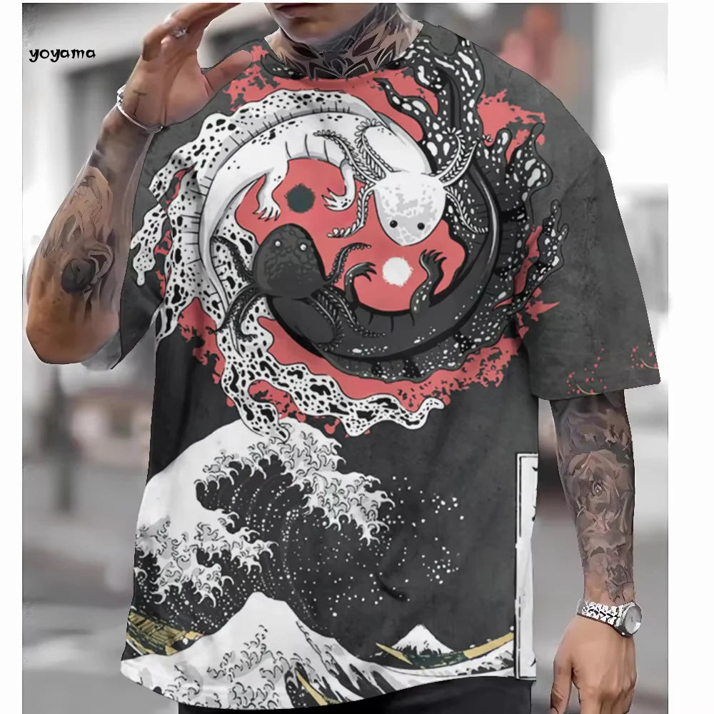 Camiseta de estilo japonés para hombre
