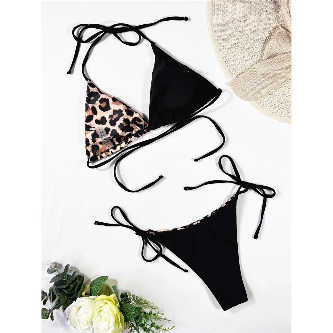 Minibikinis de leopardo para mujer