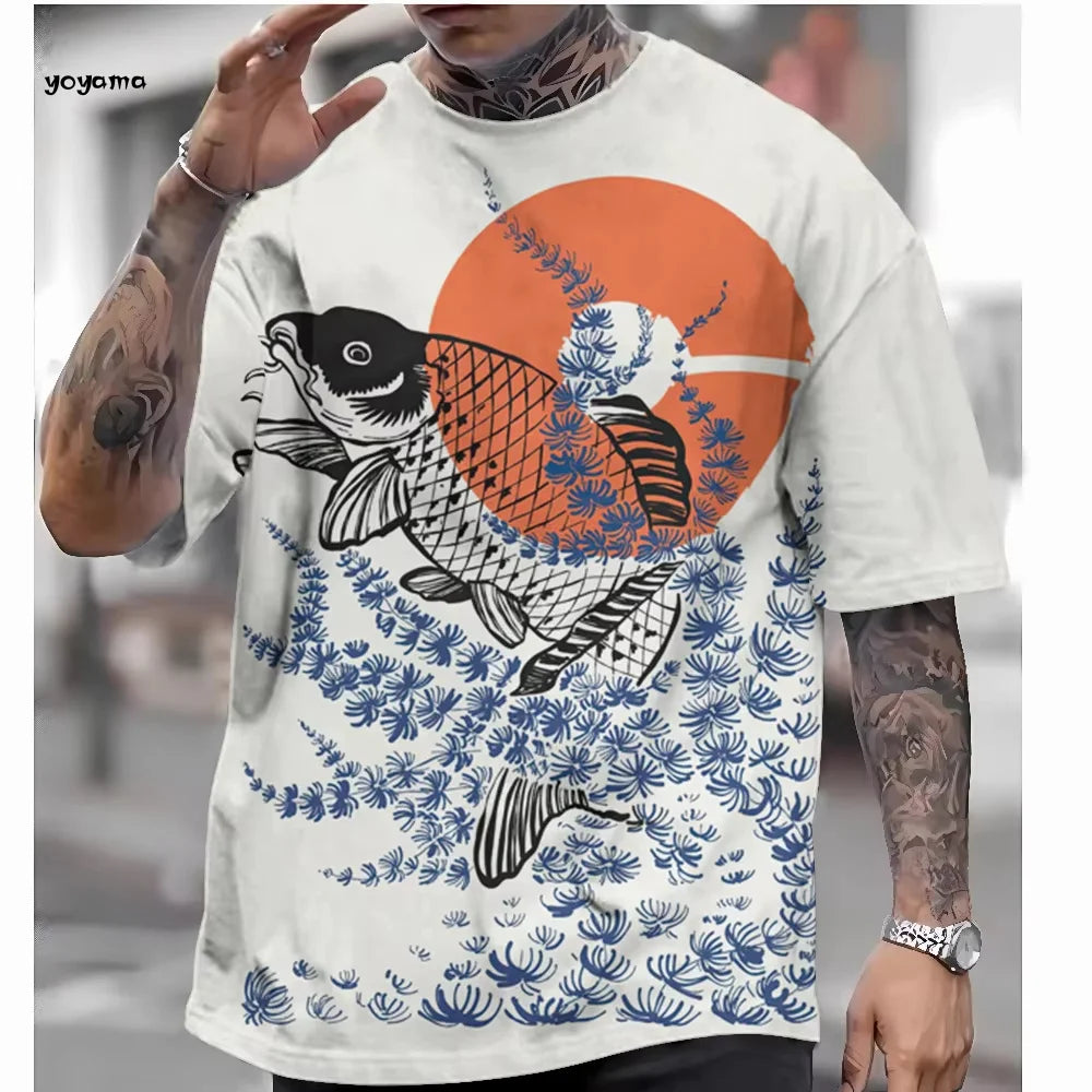 Camiseta de estilo japonés para hombre