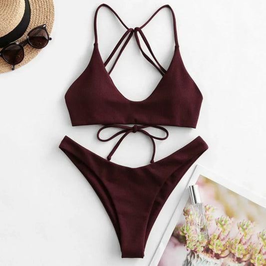 Bikini de cintura alta para mujer