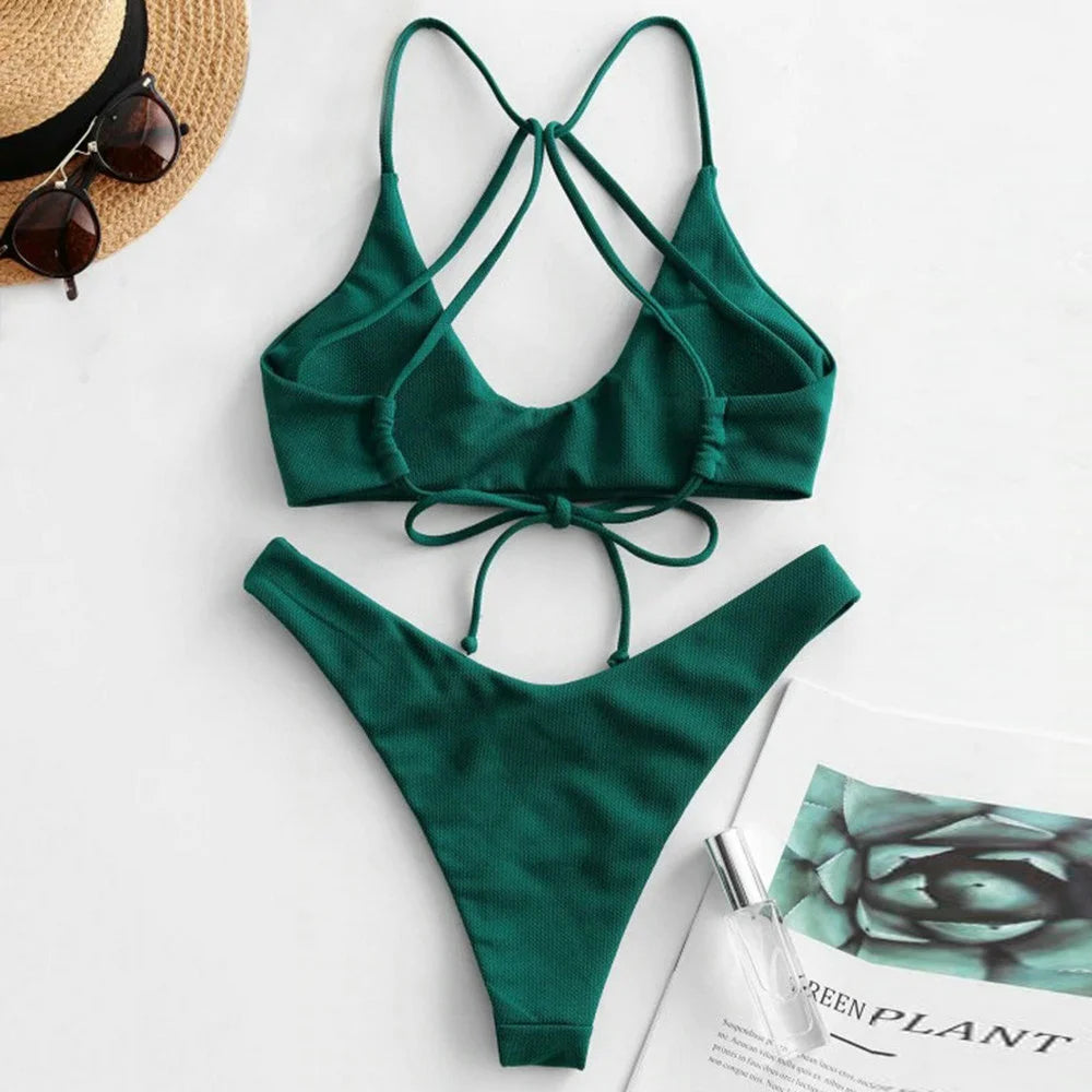 Bikini de cintura alta para mujer