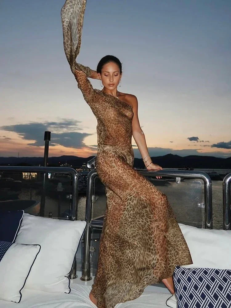 Maxi Leopard Dress for Women