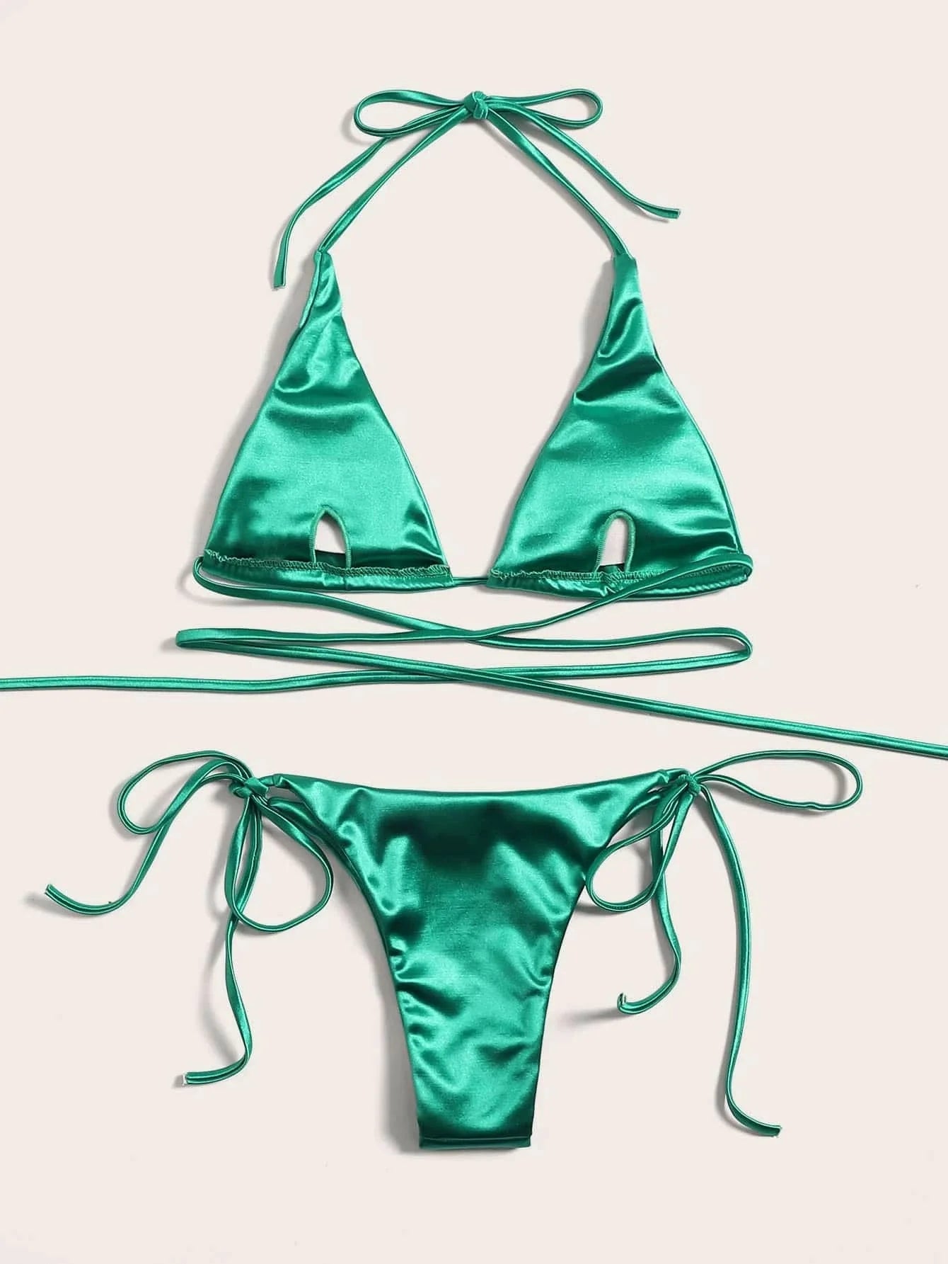 Bikini brasileño de satén para ella