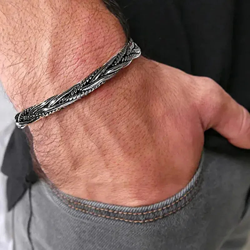 Twisted Stainless Steel Bracelet for Men
