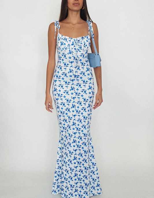 Vestido largo con estampado de flores para el Verano