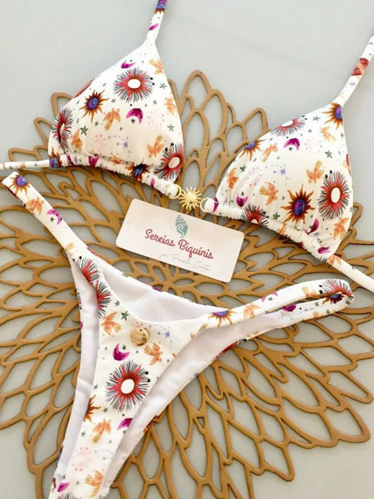 Conjunto de bikini con estampado de flores para mujer