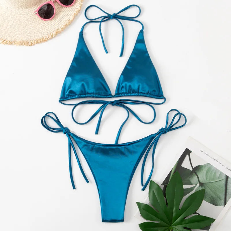 Bikini brasileño de satén para ella