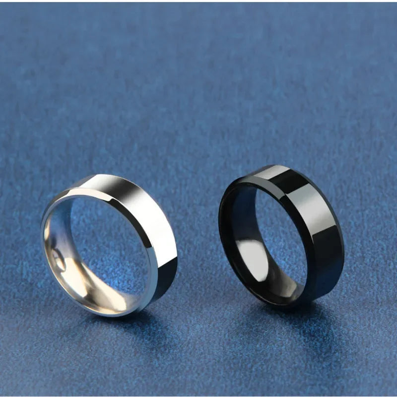 Stainless Steel and Titanium Set Rings