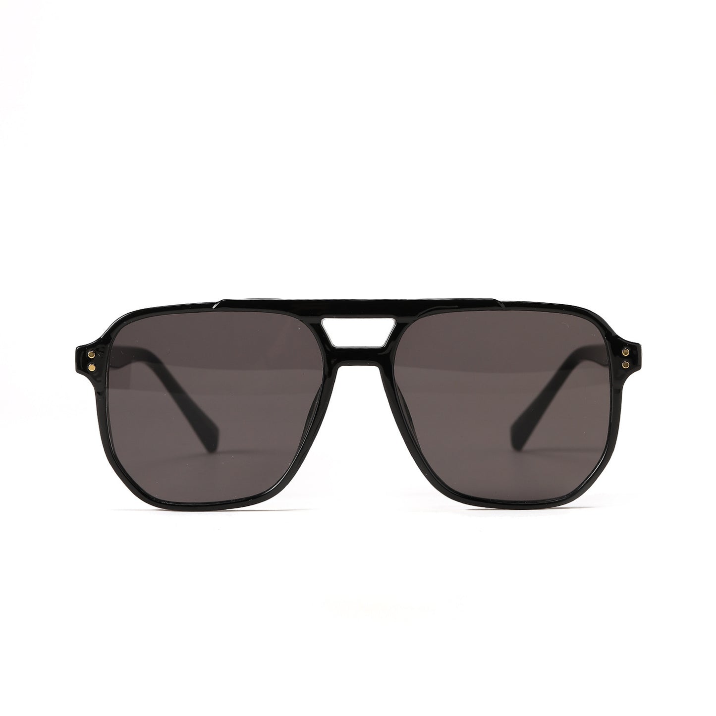 Gafas de sol negras de moda con doble haz cuadrado