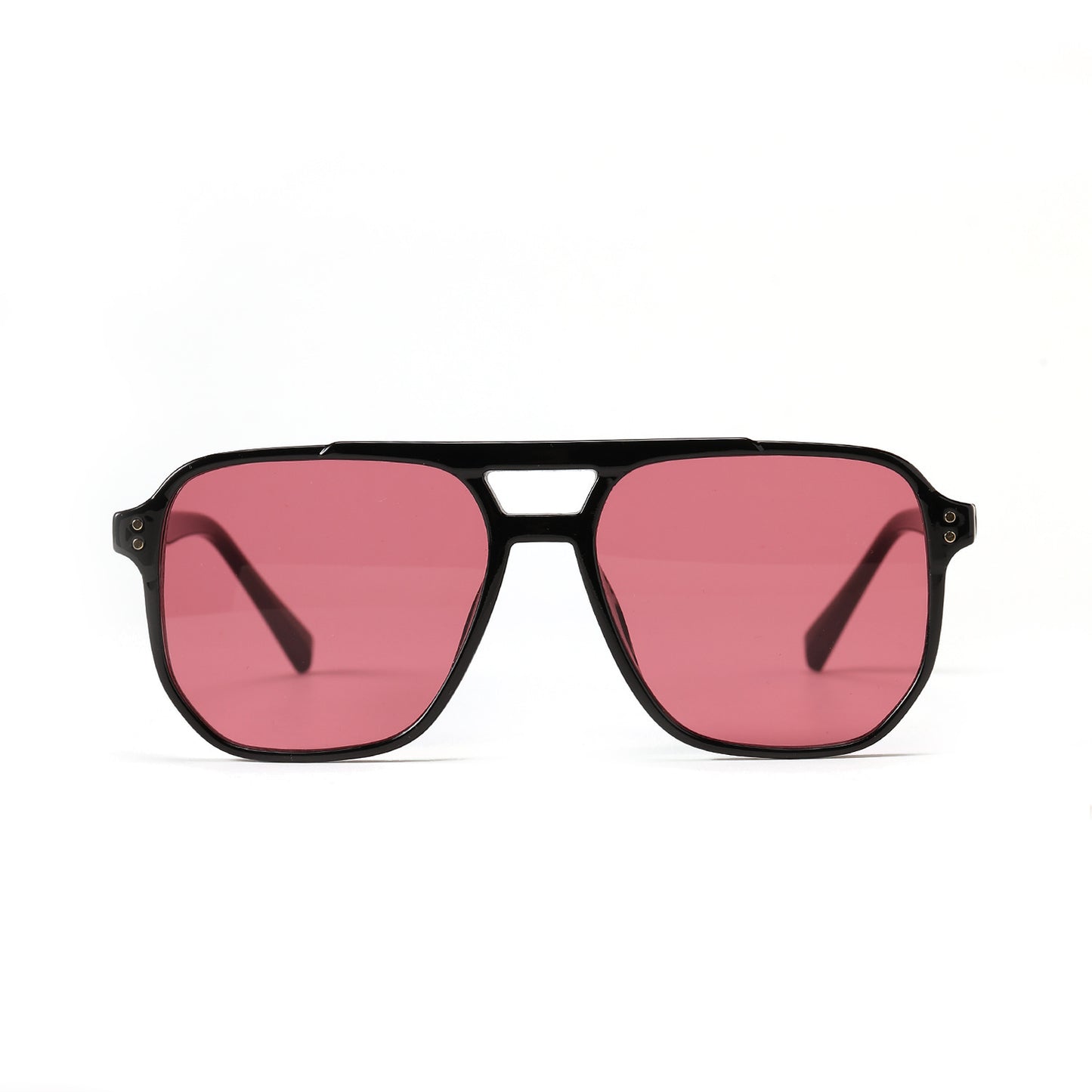 Gafas de sol negras de moda con doble haz cuadrado