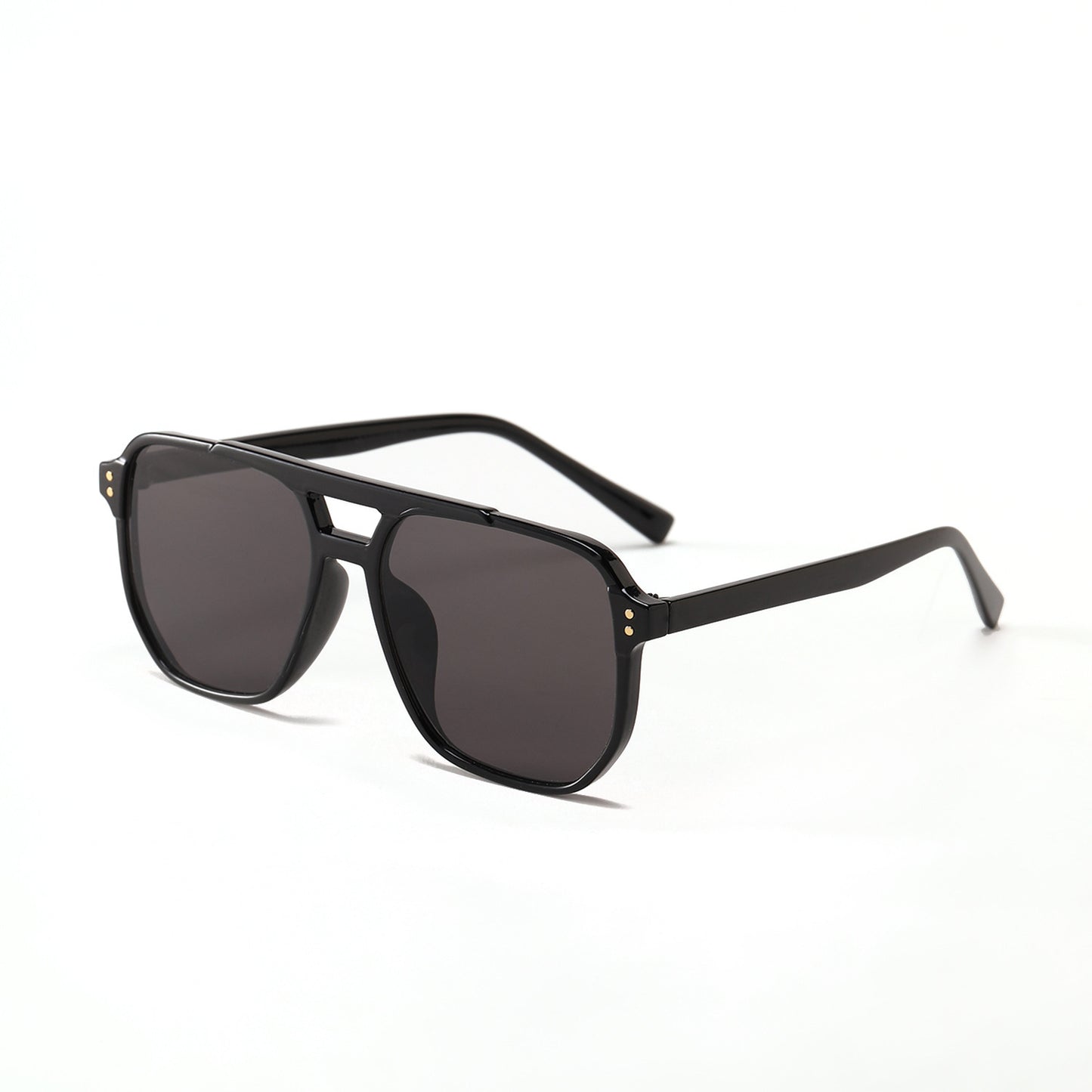 Gafas de sol negras de moda con doble haz cuadrado