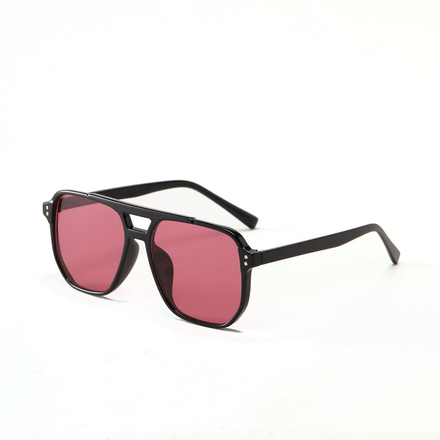 Gafas de sol negras de moda con doble haz cuadrado
