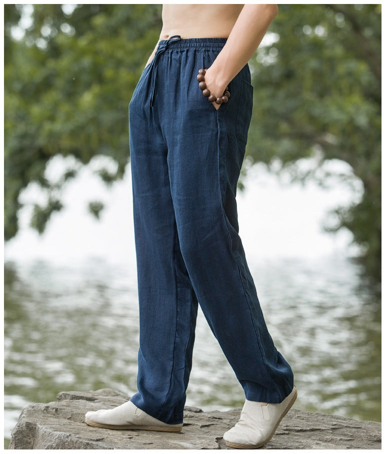 Pantalones de lino de verano para hombre