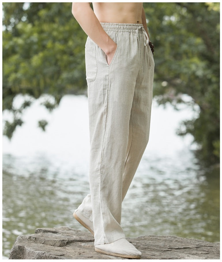 Pantalones de lino de verano para hombre