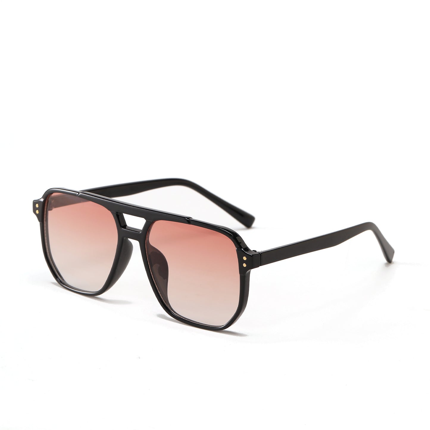 Gafas de sol negras de moda con doble haz cuadrado